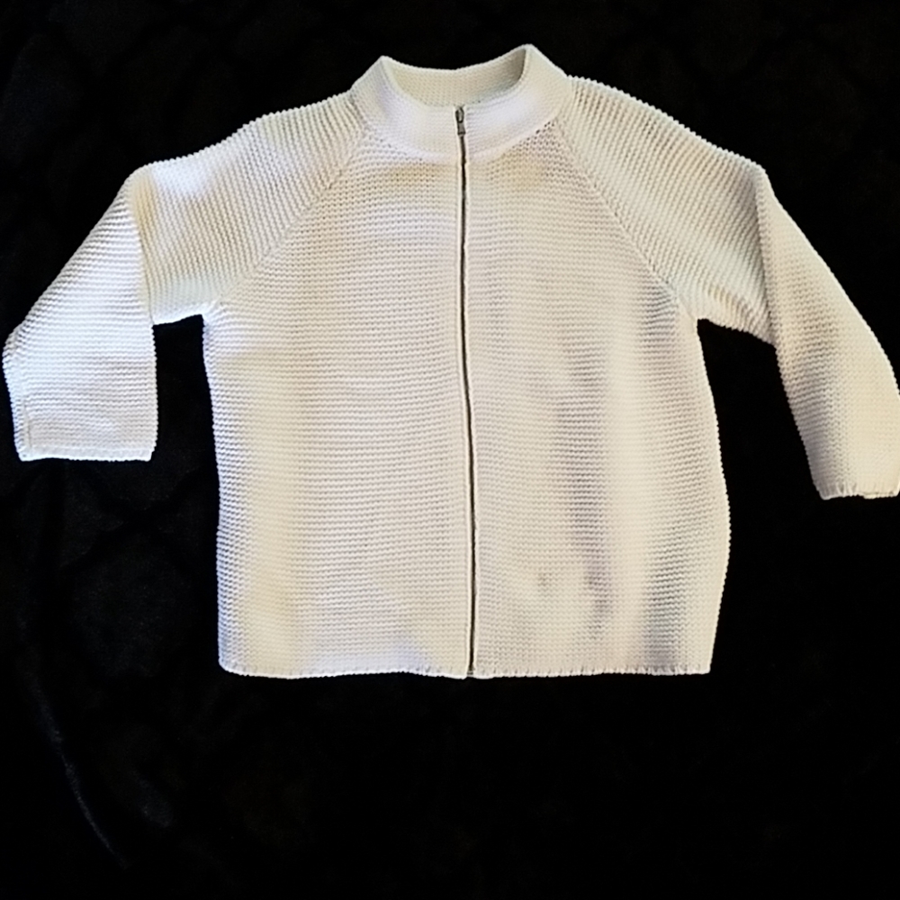 Talbots Front Zip Cardigan Jacket Size Medium